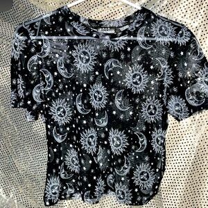 Moon and Sun transparent black top